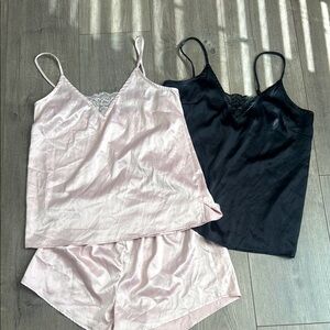 Stars Above Pink and Black Pajama Set Soft Size XS